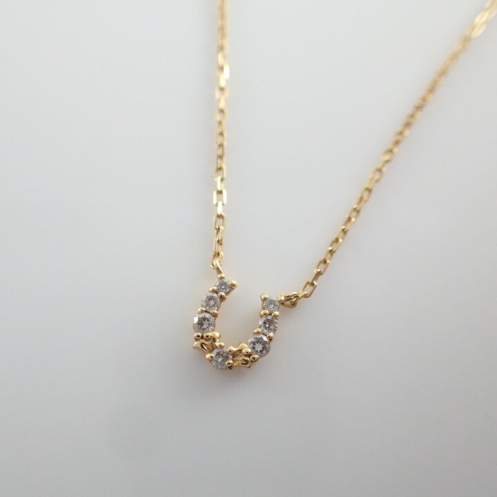楽天市場】ageteアガット K18 YG ダイヤ0.05ct ホースシュー 馬蹄 