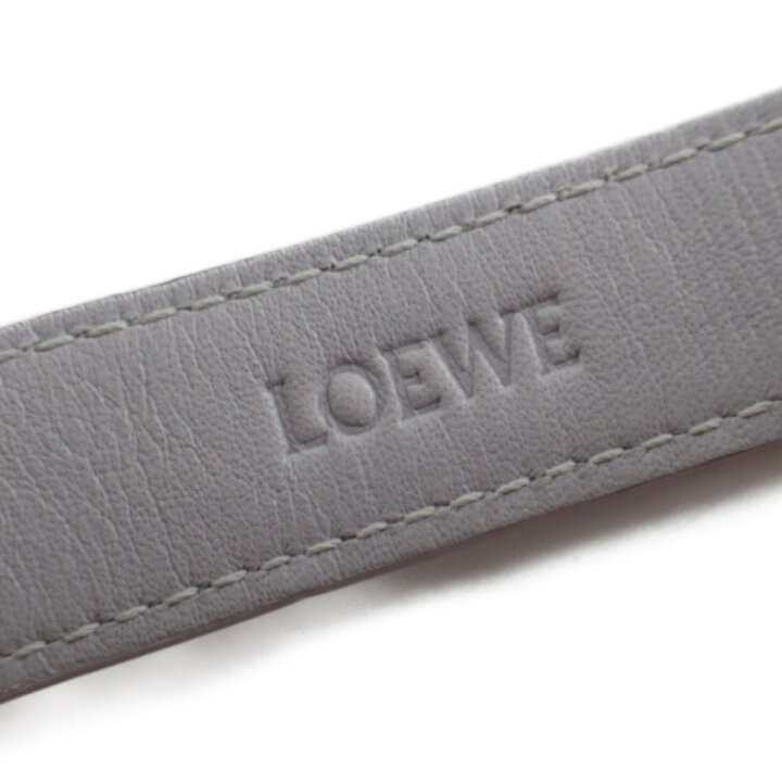 楽天市場】LOEWEロエベ アナグラム ロゴ レザー ブレスレット グレー 