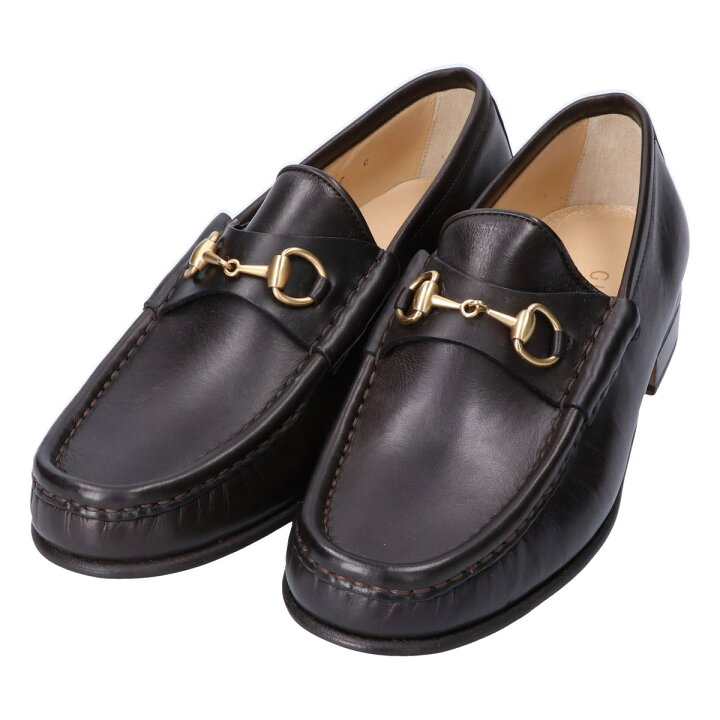 楽天市場】GUCCI グッチ 100 0255 ビットローファー 37C ダーク 