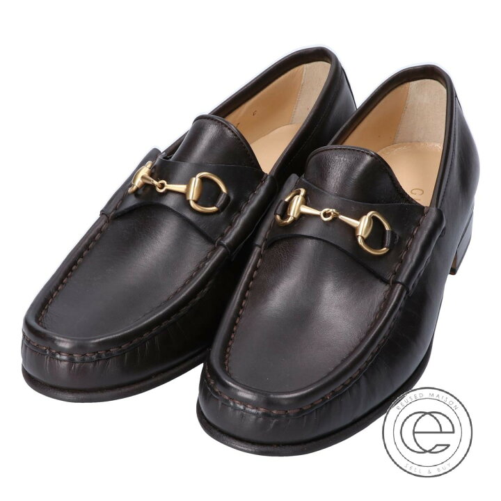 楽天市場】GUCCI グッチ 100 0255 ビットローファー 37C ダーク 