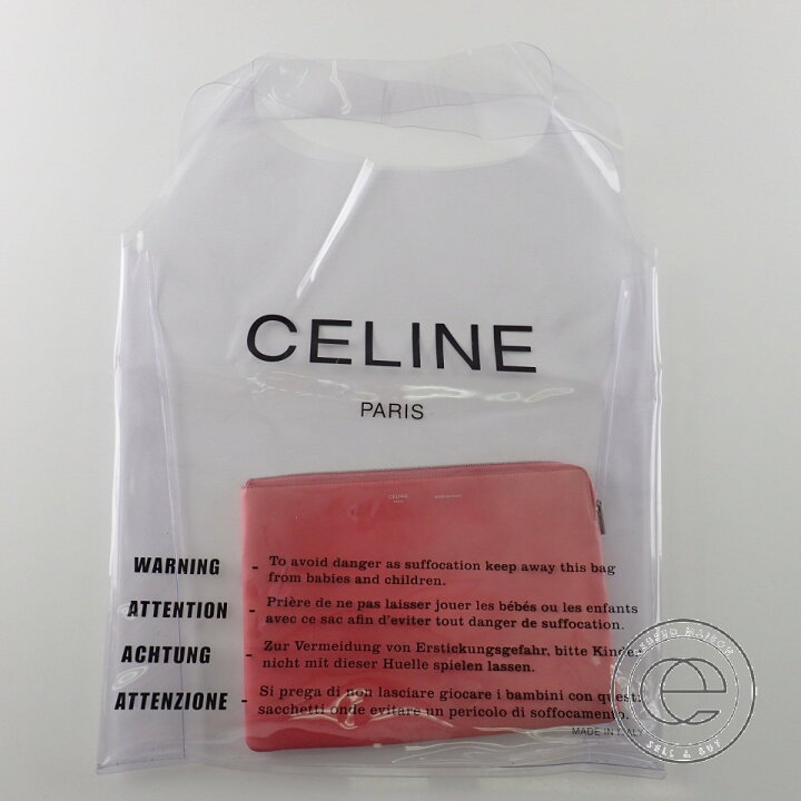 楽天市場】CELINE セリーヌ ロゴプリント PVC ビニールバッグ 