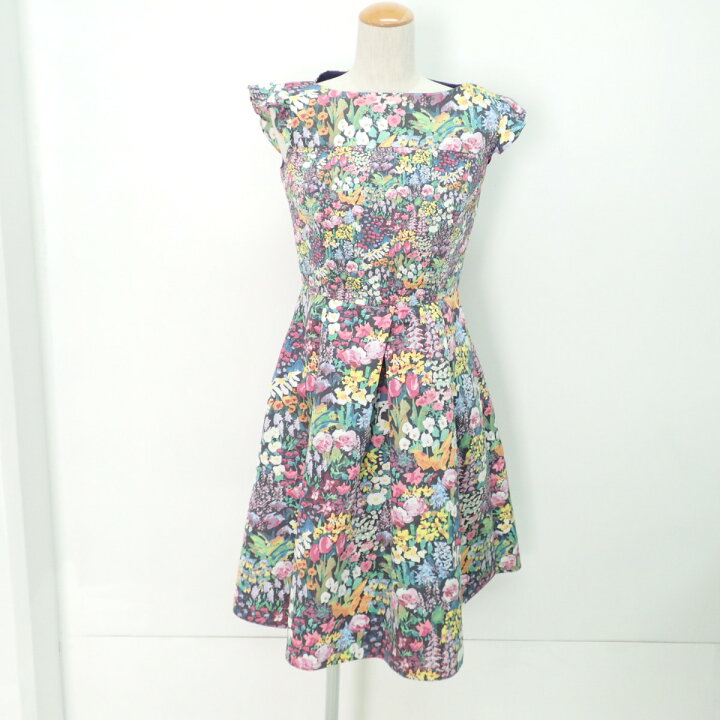 楽天市場 Toccaトッカ Libertyリバティ Landry Lineランドリーライン Optolw0345 Painter Meadow フラワー柄 ノースリーブドレス ワンピース2 ネイビー レディース 中古 ブランドリサイクル エコスタイル