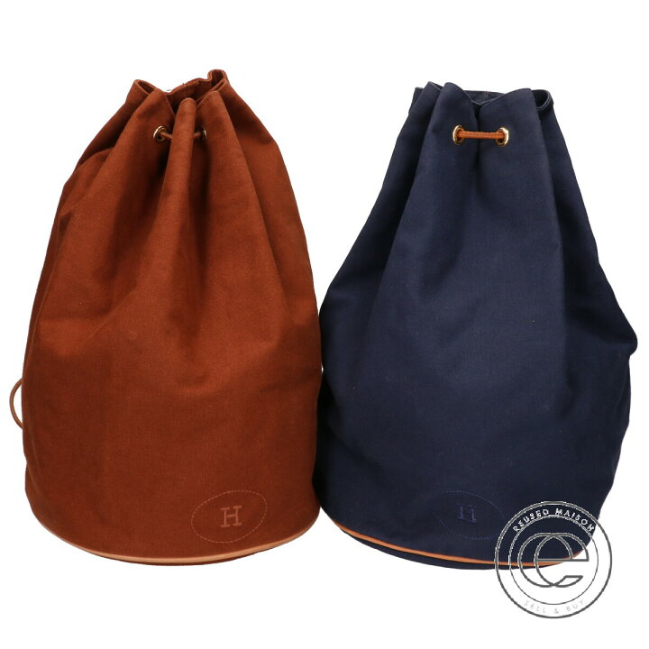 楽天市場】HERMES エルメス ポロションミミル 巾着型 Hロゴ刺繍 