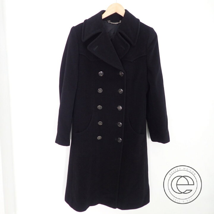 楽天市場】GUCCIグッチ カシミヤ/アンゴラ混ウール ダブルロングコート 