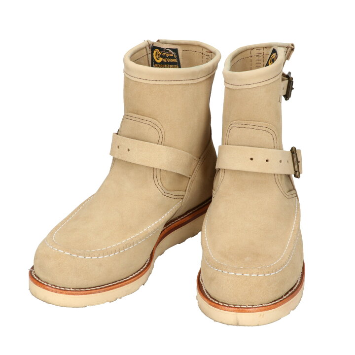 01w-2087 チペワ Chippewa スウェードエンジニア ミドルブーツ 26.5cm  