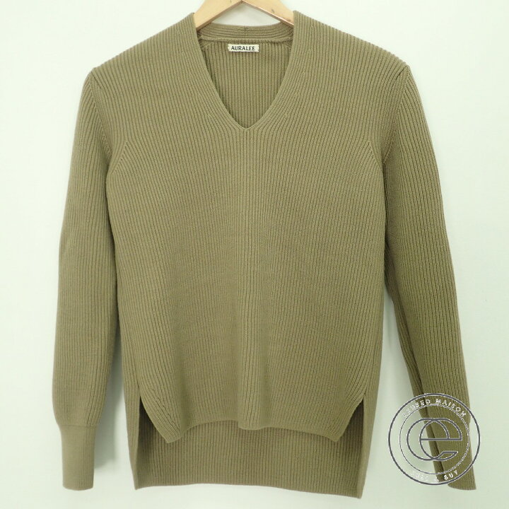 楽天市場】AURALEE オーラリー A6AV06RK SUPER FINE WOOL RIB KNIT V  