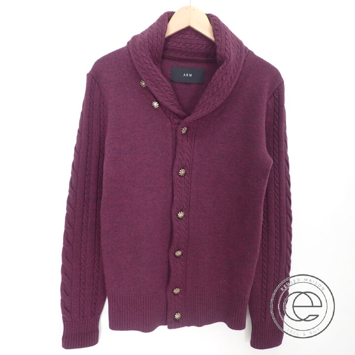 楽天市場】AKMエイケイエム K020 CABLE SHAWL CARDIGAN コンチョボタン 