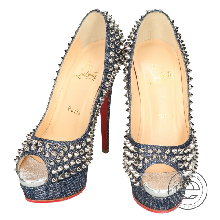 楽天市場】Christian Louboutinクリスチャンルブタン PEEP SPIKE DENIM 