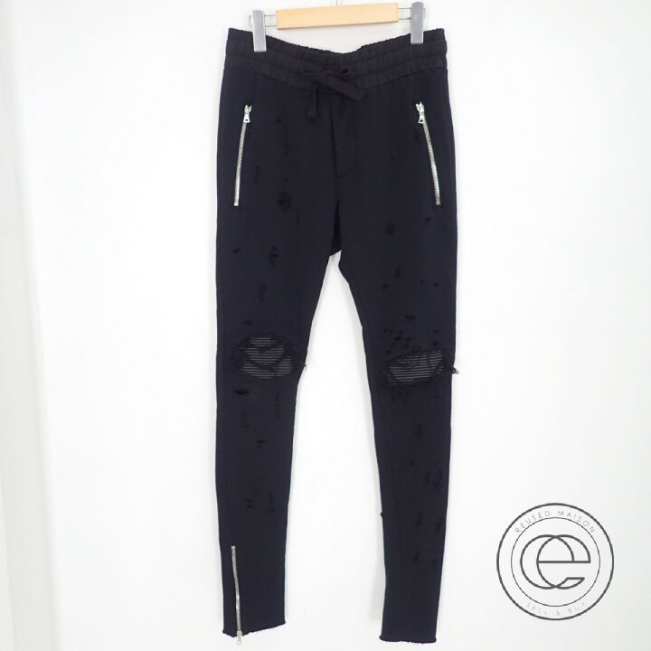 楽天市場】AMIRI アミリ MX1 Sweat Pants クラッシュ/レザーリペア加工 