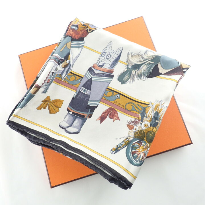 楽天市場】HERMES エルメス H071823S 12 Kachinas wash scarf 90 カレ 