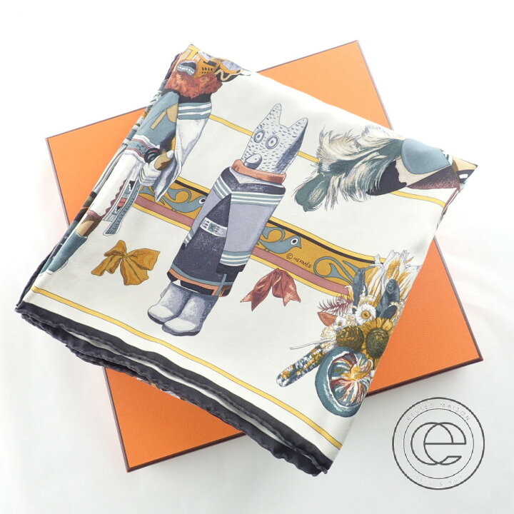 楽天市場】HERMES エルメス H071823S 12 Kachinas wash scarf 90 カレ 
