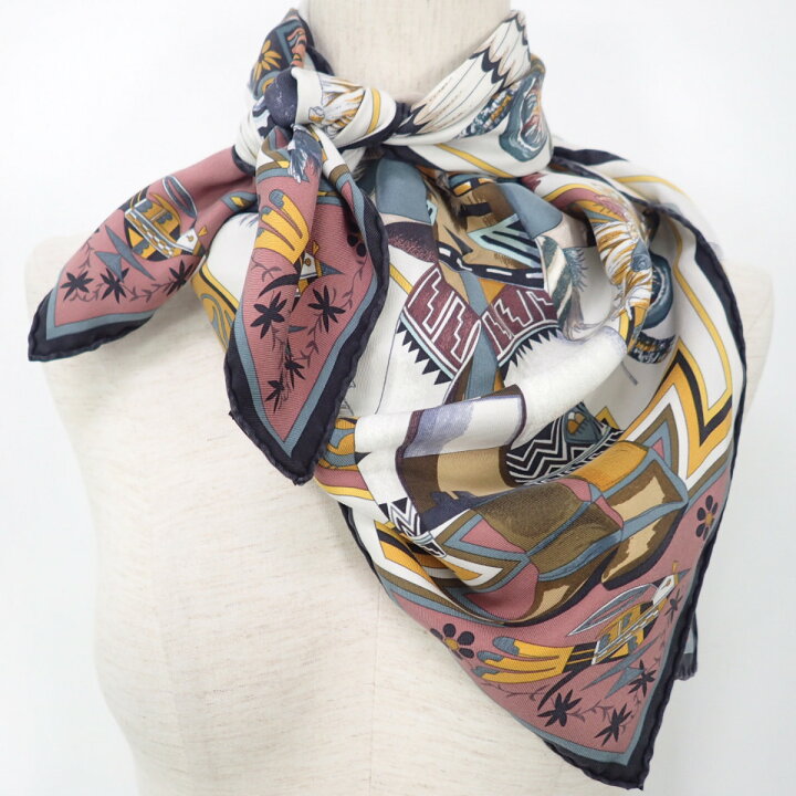 楽天市場】HERMES エルメス H071823S 12 Kachinas wash scarf 90 カレ 