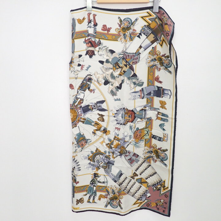 楽天市場】HERMES エルメス H071823S 12 Kachinas wash scarf 90 カレ 