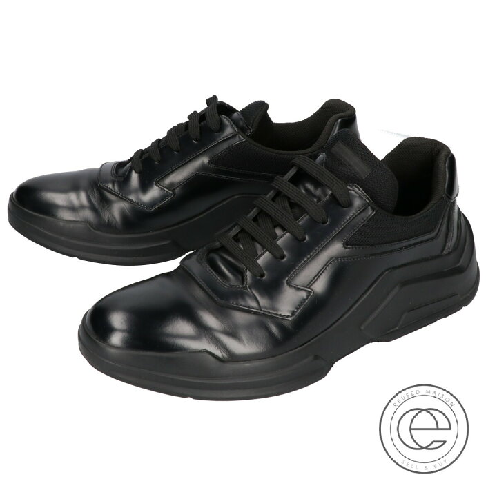 楽天市場】PRADA プラダ 2EG110 B4L F0002 レザースニーカー 9 NERO  