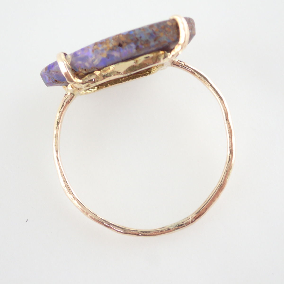 MONAKA jewellery モナカジュエリー K14YG ボルダーオパール リング10号 指輪 イエローゴールド/ブルー系 レディース 【中古】  | ブランドリサイクル　エコスタイル