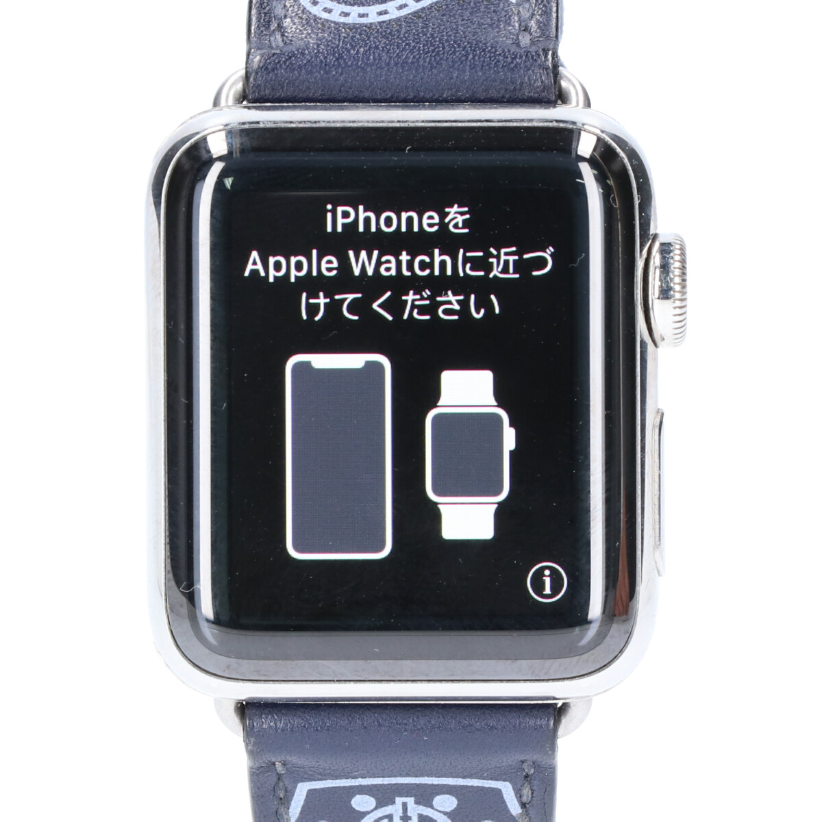 HERMESエルメス MQMQ2J/A Apple Watch Hermes Series 3 GPS+Cellularモデル 38mm  シンプルトゥールエプロン・ドール ヴォー・ガラ(マリン)レザーストラップ 腕時計 シルバー/マリン 【中古】 | ブランドリサイクル　エコスタイル