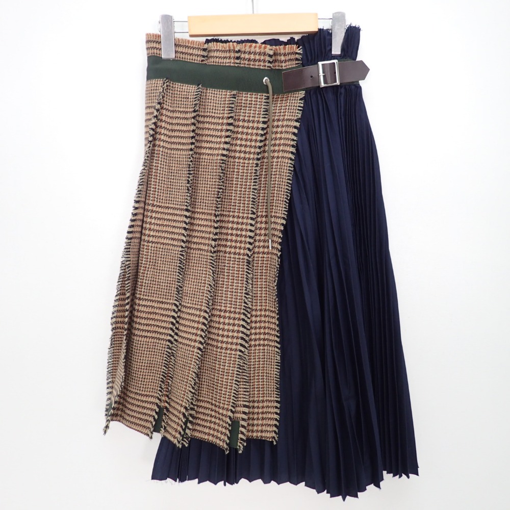 楽天市場】sacai サカイ 【18AW□】18-04030 Pleat Wrap Skirt-Tweed