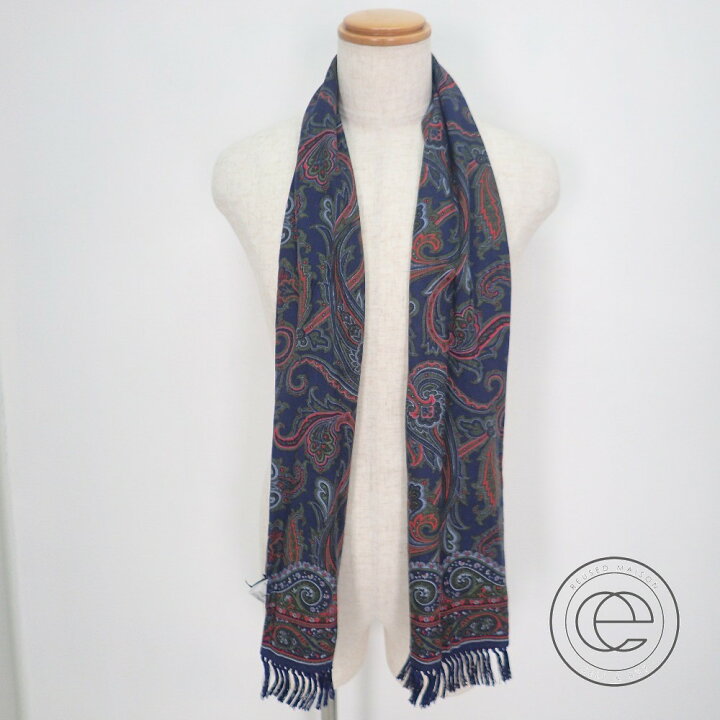楽天市場】ETRO エトロ ウールシルク ペイズリー×小紋 フリンジ付き  
