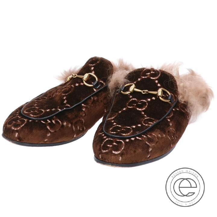 楽天市場】GUCCI グッチ プリンスタウン ベルベット/ファー ホース  