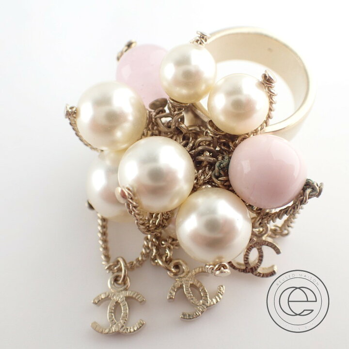 楽天市場】CHANEL シャネル 09A パールxストーンxチェーン フリンジ 