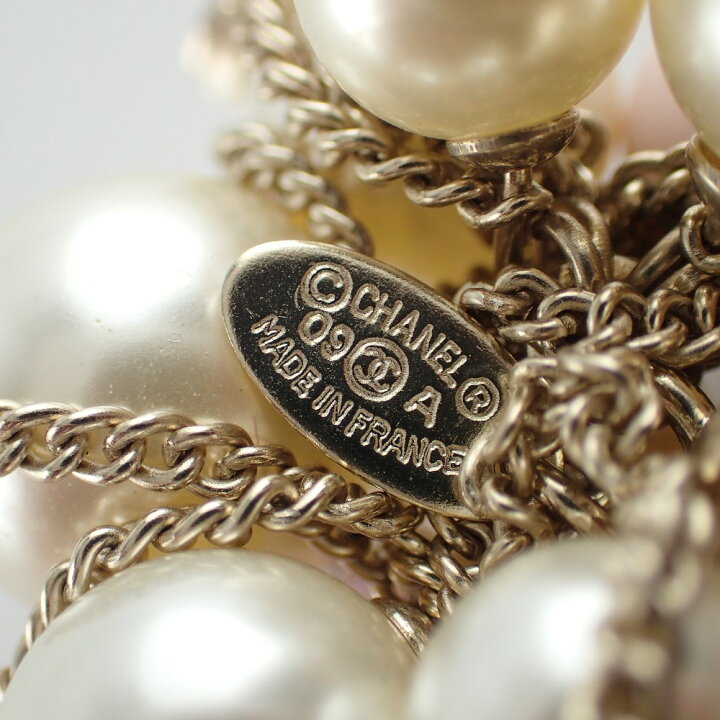 楽天市場】CHANEL シャネル 09A パールxストーンxチェーン フリンジ 