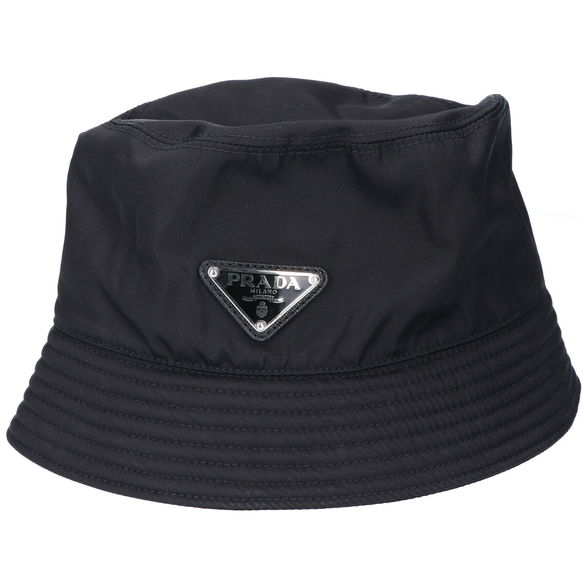 PRADA プラダ ナイロン バケットハット 帽子 L ブラック メンズ 【中古】 | ブランドリサイクル　エコスタイル