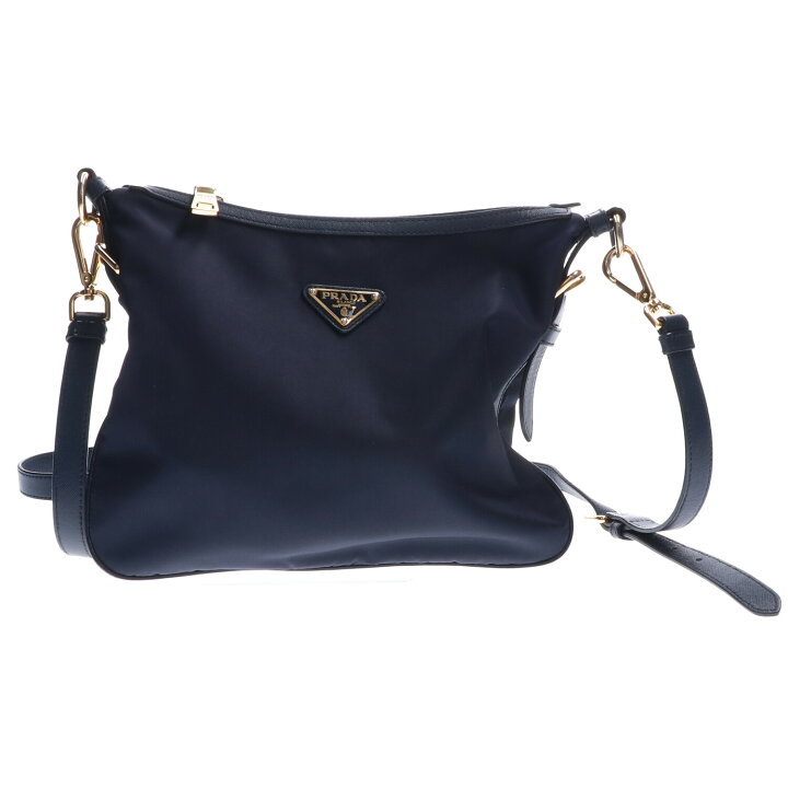楽天市場】PRADA プラダ ナイロン/レザー ショルダーバッグ ネイビー 