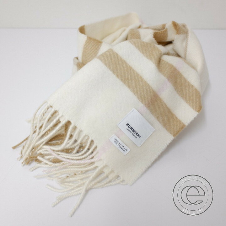 楽天市場】BURBERRY バーバリー 8020814 カシミヤ チェック柄 フリンジ 