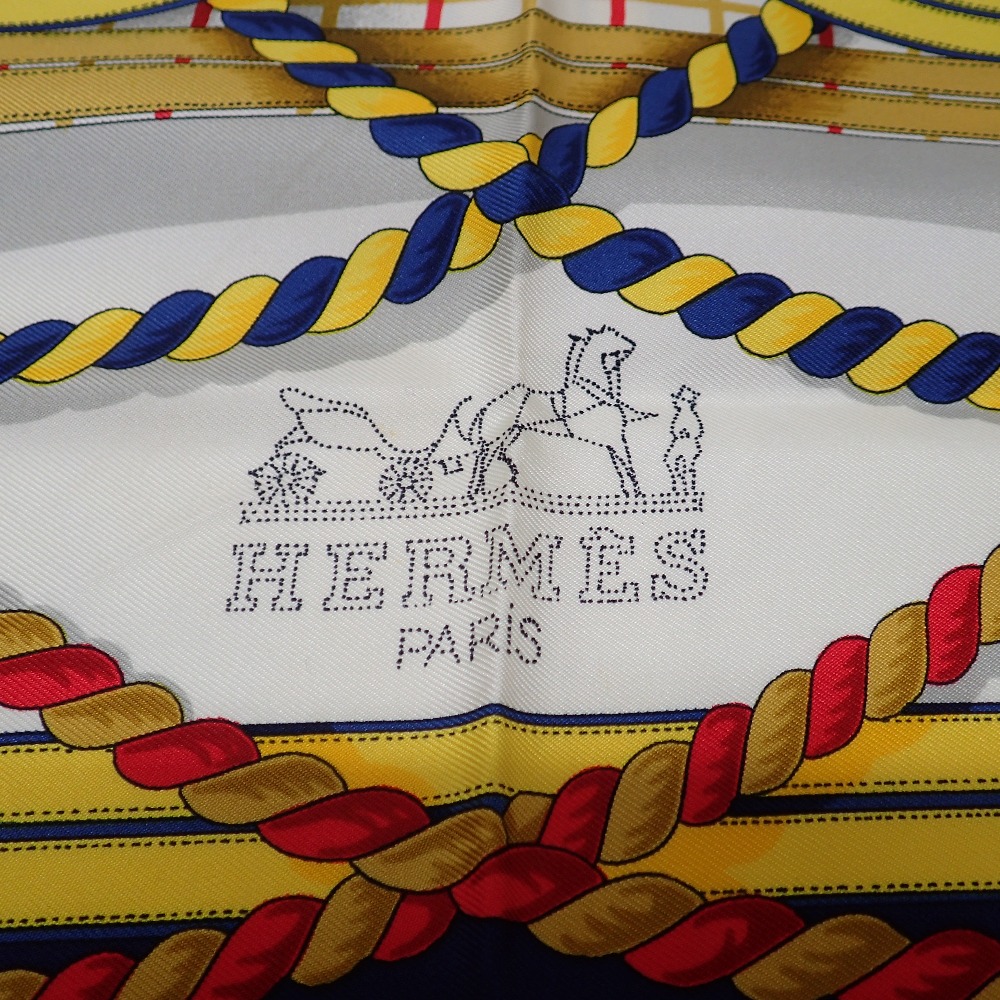 HERMES エルメス カレ90 GRANDE TENUE 馬の礼装 シルク スカーフ ネイビー系 レディース 【中古】 | ブランドリサイクル　 エコスタイル