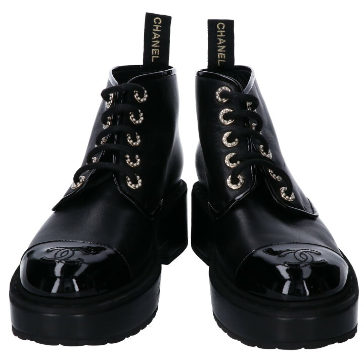 楽天市場】CHANEL シャネル G33169 CCココマークパテントトゥ パール 