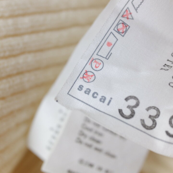 楽天市場】sacai サカイ 17-03397 ウール Vネック アランケーブル 
