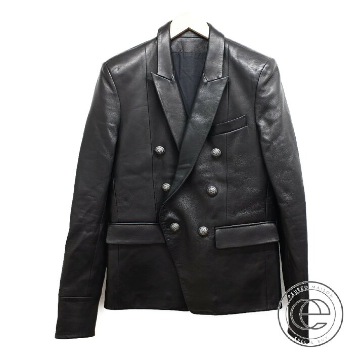 楽天市場】BALMAIN バルマン SH17788Z403 ラムレザー ピークドラペル 