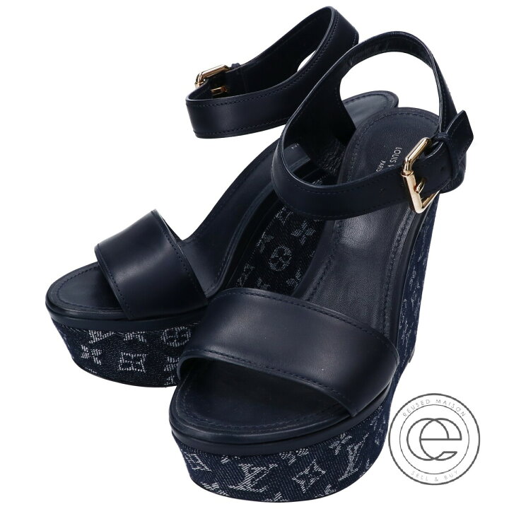 楽天市場】LOUIS VUITTON ルイ・ヴィトン Waterfall Wedge Sandals 