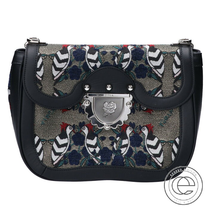 楽天市場】FURLA フルラ DUCALE ジャガード/レザーフラップ ショルダー 