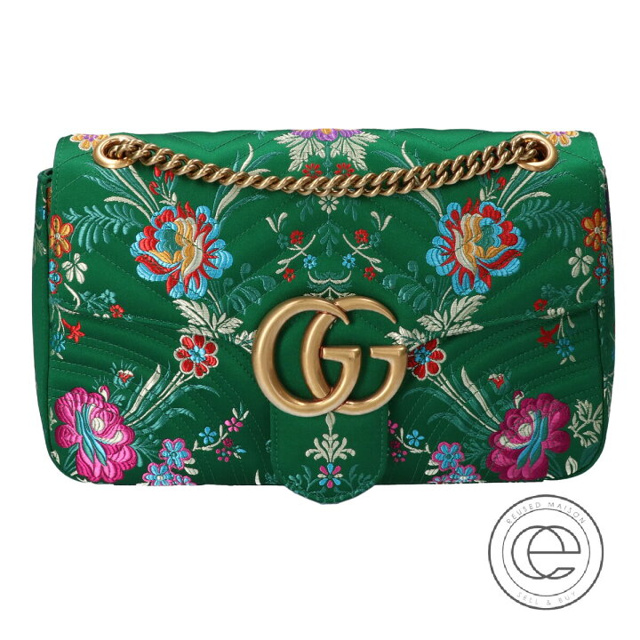 楽天市場】GUCCI グッチ 443496 GGマーモント 刺繍 サテン チェーン  