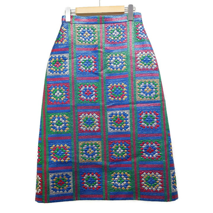 グッチ GUCCI GG総柄ニットスカート 713301 ネイビー ウール スカート  