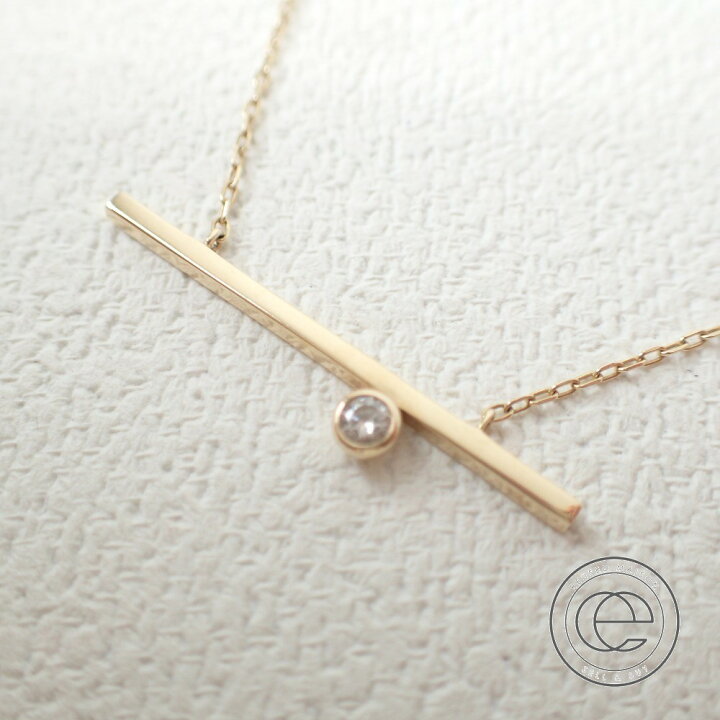 楽天市場】Hirotaka ヒロタカ Gold Long Bar Diamond Necklace ロング  