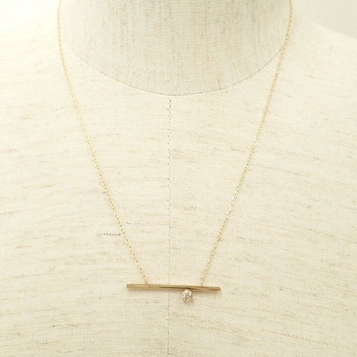 楽天市場】Hirotaka ヒロタカ Gold Long Bar Diamond Necklace ロング  