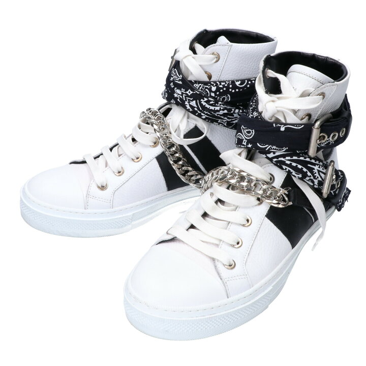 楽天市場】AMIRI アミリ MSSUB-LTHWHB SUNSET BANDANA SNEAKER サン  