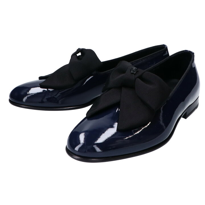 新品】VERSACE ネイビー レザー ローファー