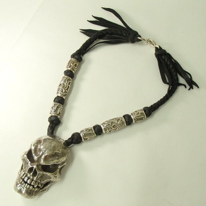 楽天市場】BIGTWIN ビッグツイン スカル レザー チョーカー（首飾り  