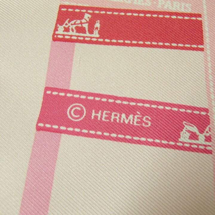 楽天市場】HERMES エルメス 【新品同様】ボルデュック リボン柄 カレ40  