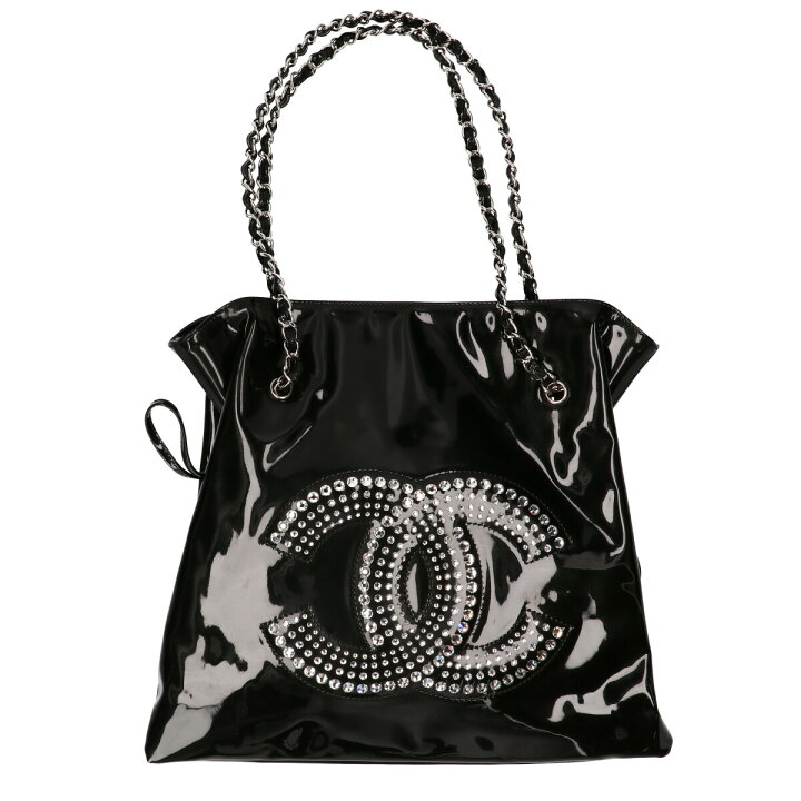 楽天市場】CHANEL シャネル 13番台 パテント ラインストーン ストラス 