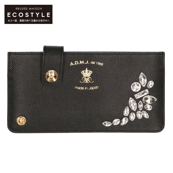 ADMJ a.d.m.j スリムウォレットスワロフスキー - 長財布 