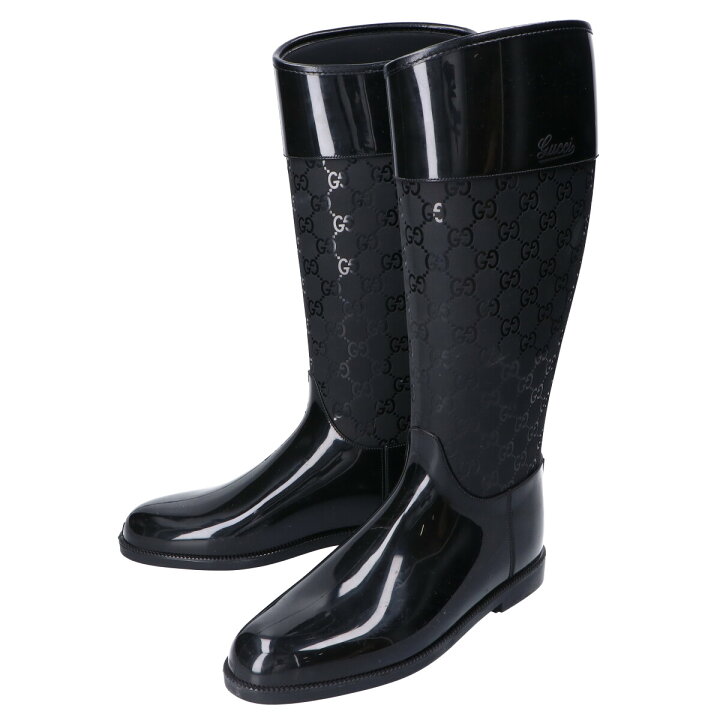 楽天市場】GUCCI グッチ GGラバー レインブーツ シューズ 39 ブラック 