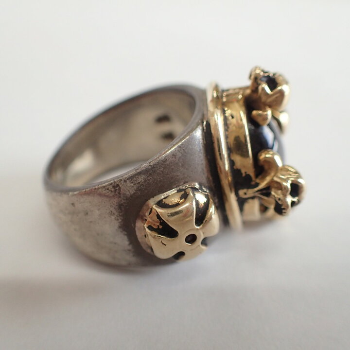 楽天市場】A&G エーアンドジー ガーネット スカル/クロスリング 925  