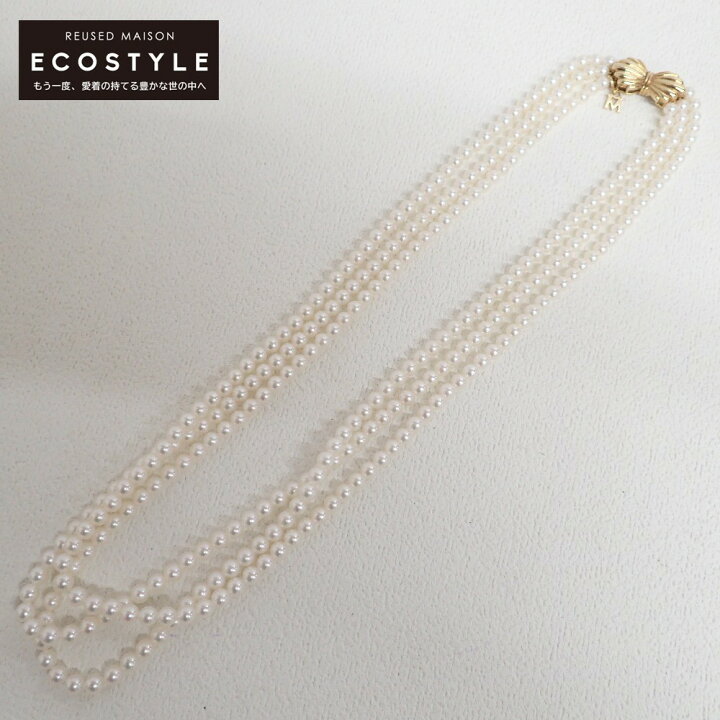 楽天市場】MIKIMOTO ミキモト 留め具K18 4mm 3連パール ネックレス 