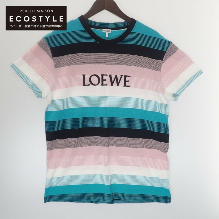 楽天市場】LOEWE ロエベ 1719847 ボーダー ロゴ刺繍 クルーネック 半袖 