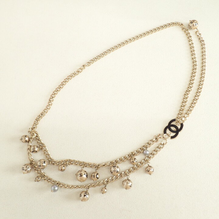 楽天市場】CHANEL シャネル 06P ココマーク/パール チェーン ベルト 