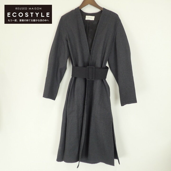 楽天市場】LEMAIRE ルメール ウール ベルト付 ノーカラー コート 34  